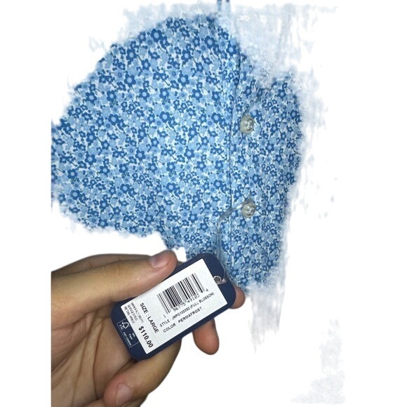 Johnnie-O Men's Floral UPF 50 Short Sleeve Polo Shirt  Large - Picture 3 of 5